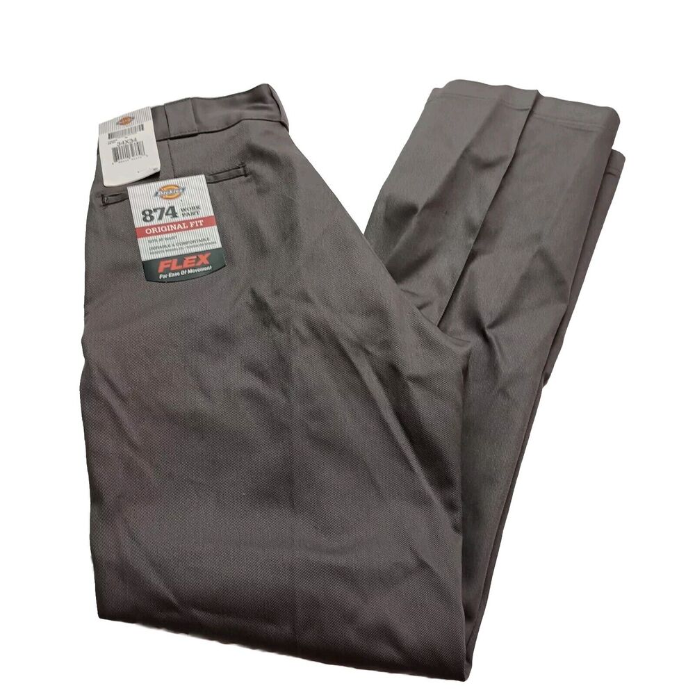 Dickies‎ Work Pants Men's 34x34 Gray 874 Flex Original Fit Resists Wrinkles